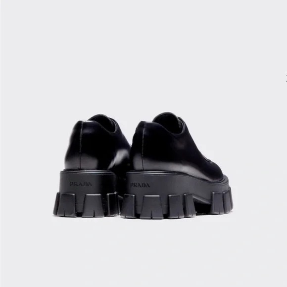 PRADA
Brushed Leather Monolith Loafers with Laces - Picture 4 of 8